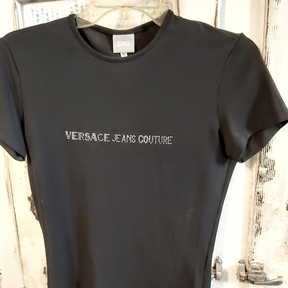 Versace Womens Rhinestone TShirt - Picture 1 of 6